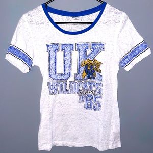 Pro Edge, UK Wildcats, Girls Size 7/9, White Semi-Sheer T-Shirt